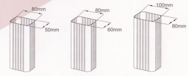 rain pipe drawing profile and size