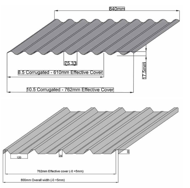 drawing profile of IBR tile