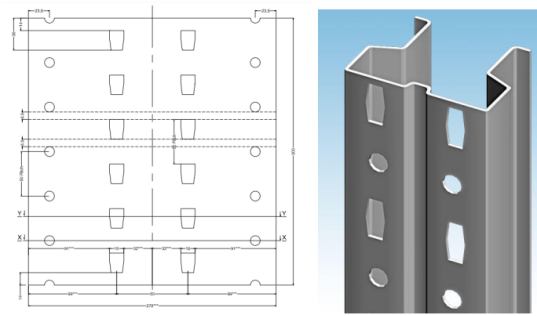 Shelf System Steel Upright Rack Making Machine