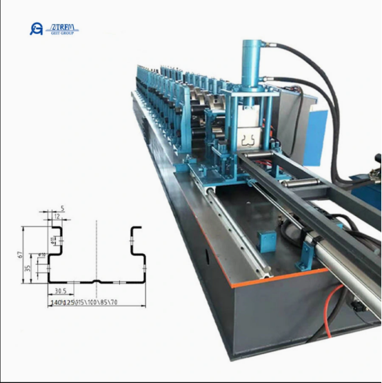 Supermarket Storage Rack Shelf Frame Cold Roll Forming Machine 