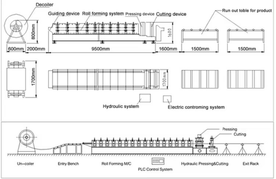 Heavy duty pillar making machine T beam shelf making machine